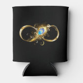 Rafraîchisseur Pour Canette Infinité avec plume de paon doré (Devant)