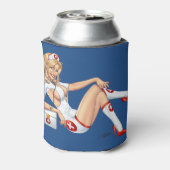 Rafraîchisseur Pour Canette Infirmière Blond En Uniforme Tirant Les Bas (Can Dos)