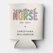 Rafraîchisseur Pour Canette Infirmière inscrite sur mesure Colorful Graduation (Devant)