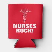 Rafraîchisseur Pour Canette INFIRMIÈRES ROCK peut refroidir pour les infirmièr (Devant)