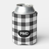 Rafraîchisseur Pour Canette Initiales de monogramme plaqué noir blanc de bison (Can devant)
