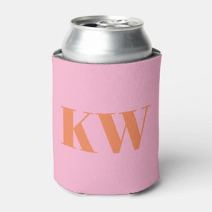Rafraîchisseur Pour Canette Initiales du Monogramme rose moderne personnalisée