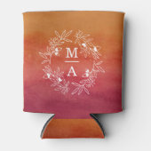 Rafraîchisseur Pour Canette Initiales et date du mariage Fiançailles d'automne (Devant)