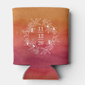 Rafraîchisseur Pour Canette Initiales et date du mariage Fiançailles d'automne (Dos)