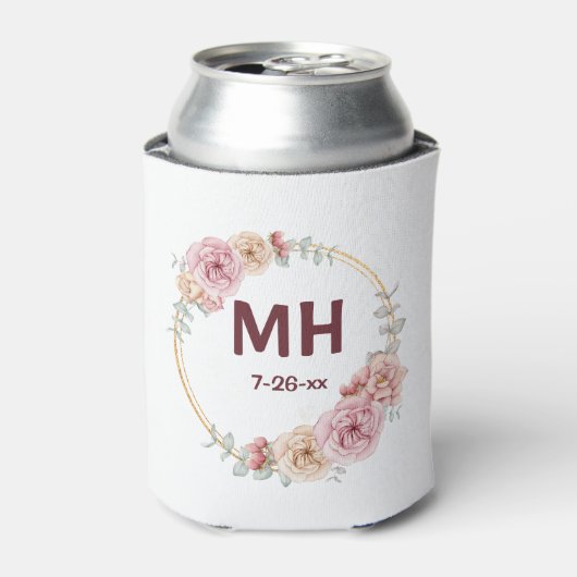 Rafraîchisseur Pour Canette Initiales mariage encadrées Mariage personnalisé D (Can devant)