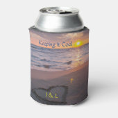 Rafraîchisseur Pour Canette Initiales Sunset Ocean Sand Heart "Keeping It Cool (Can Dos)