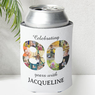 Rafraîchisseur Pour Canette Invitation modèle photo pour 80e anniversaire