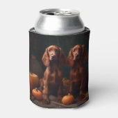 Rafraîchisseur Pour Canette Irlandais Red Setter Chiot Automne Citrouille de p (Can devant)