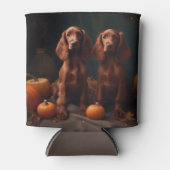 Rafraîchisseur Pour Canette Irlandais Red Setter Chiot Automne Citrouille de p (Devant)