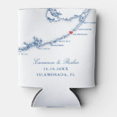 Rafraîchisseur Pour Canette Islamorada FL Map Elégante Marine Blue Wedding Fav (Devant)