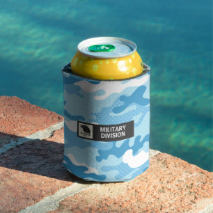 Rafraîchisseur Pour Canette Isolant de boisson à motif camouflage bleu clair