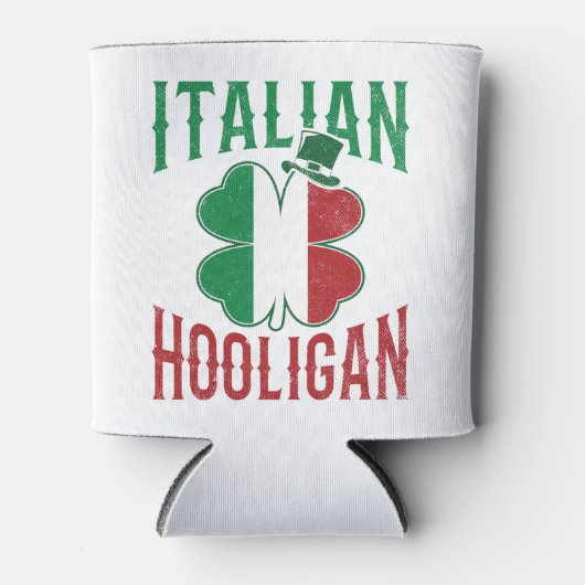 Rafraîchisseur Pour Canette Italien Hooligan Italie Drapeau Shamrock St patric (Devant)