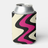 Rafraîchisseur Pour Canette Ivoire et rayures ondulées roses chaudes (Can devant)