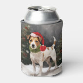 Rafraîchisseur Pour Canette Jack Russell Chien à Noël de neige (Can devant)