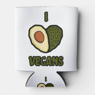 Rafraîchisseur Pour Canette J'adore Vegans Heart avocat en forme de coeur