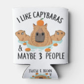 Rafraîchisseur Pour Canette J'aime Capybaras et peut-être 3 personnes Funny Ba (Dos)