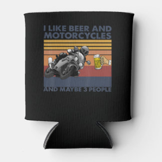 Rafraîchisseur Pour Canette J'Aime La Bière Et Les Motos - Motos Cadeau