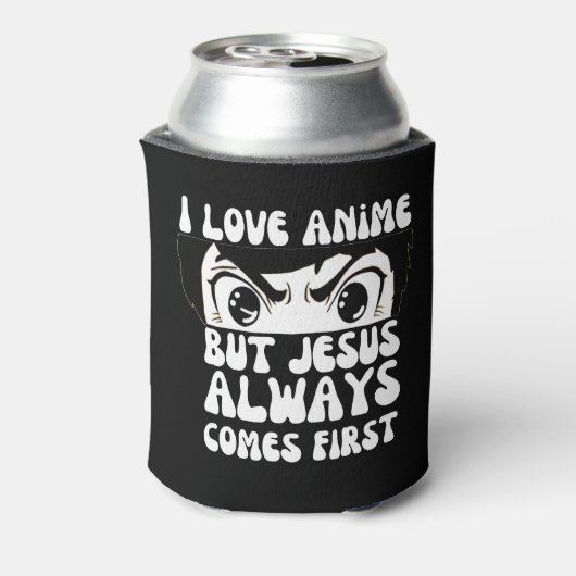 Rafraîchisseur Pour Canette J'Aime L'Anime Mais Jésus Est Le Premier Chrétien (Can Dos)