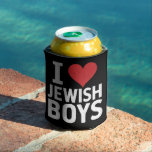 Rafraîchisseur Pour Canette J'aime les garçons juifs Je coeur les garçons juif<br><div class="desc">J'aime les garçons juifs Je coeur les garçons juifs Hanoukka</div>