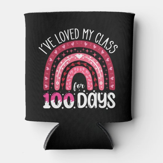 Rafraîchisseur Pour Canette J'aime ma classe depuis 100 jours d'école (Devant)