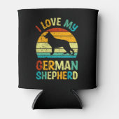 Rafraîchisseur Pour Canette J'aime mon berger allemand Chien bleu Brown couche (Devant)