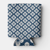 Rafraîchisseur Pour Canette Japanese Navy Blue Ivory Floral Geometric Pattern (Devant)