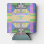Rafraîchisseur Pour Canette Jaune bleu violet géométrique (Devant)