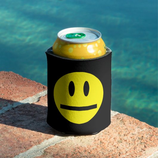 Rafraîchisseur Pour Canette Jaune brillant et joyeux visage souriant (Piscine in situ)