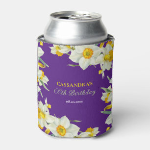 Rafraîchisseur Pour Canette Jaune Chic Blanc Daffodique Floral Purple Annivers