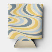 Rafraîchisseur Pour Canette Jaune et bleu abstrait design tourbillon (Devant)