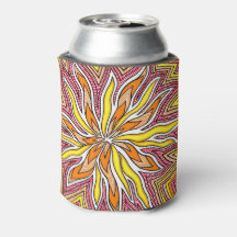 Jaune Orange Trippé Sun Design Can Cooler