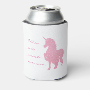 Rafraîchisseur Pour Canette Je crois en la licorne rose invisible.