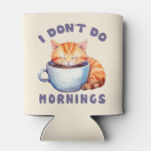 Rafraîchisseur Pour Canette Je ne fais pas les matins - Chat orange mignon ave (Dos)