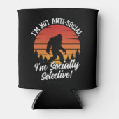 Rafraîchisseur Pour Canette Je ne suis pas anti-social Noir noir (Devant)