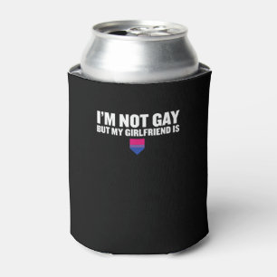 Rafraîchisseur Pour Canette _Je ne suis pas gay, mais ma copine est_ Fierté bi