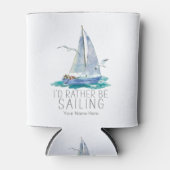 Rafraîchisseur Pour Canette Je préférerais être Citation de voile - Aquarelle (Devant)