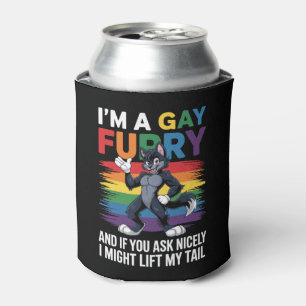 Rafraîchisseur Pour Canette Je suis un renard arc-en-ciel gay furry loup Mois