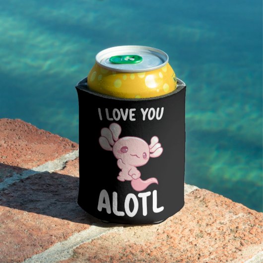 Rafraîchisseur Pour Canette Je t'aime Alotl Axolotl Saint Valentin (Piscine in situ)