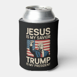Rafraîchisseur Pour Canette Jésus est mon sauveur Trump est mon président 47 É