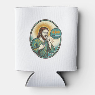 Rafraîchisseur Pour Canette Jésus toussant au milieu d'un message audio vocal