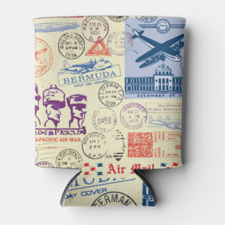 Rafraîchisseur Pour Canette Jeu de décors de tampon de document vintage