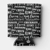 Rafraîchisseur Pour Canette Jeu de jeu Motif d'échecs Monochrome (Devant)