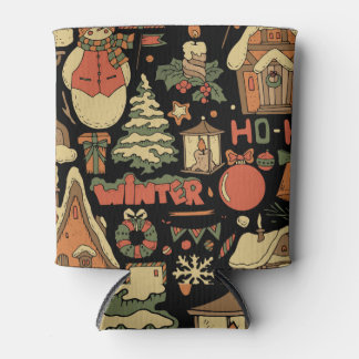 Rafraîchisseur Pour Canette Jeu décoratif Vintage de Noël