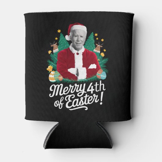 Rafraîchisseur Pour Canette Joe Biden Noël Père Noël Joyeux 4ème Noël Pâques (Devant)