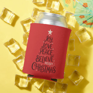Rafraîchisseur Pour Canette Joie Amour Paix Croire Joyeux Noël Arbre Xmas