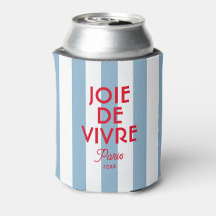Rafraîchisseur Pour Canette Joie De Vivre Paris French Blue Cabana Stripe