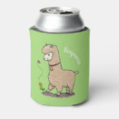 Rafraîchisseur Pour Canette Joli alpaga joyeux avec dessin animé de papillon (Can Dos)