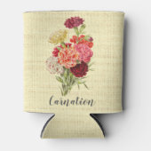 Rafraîchisseur Pour Canette Joli Bouquet Carnation Vintage (Devant)