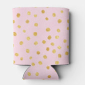 Rafraîchisseur Pour Canette Joli Chic Points de Polka Rose Or Nom Personnalisé (Dos)