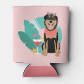 Rafraîchisseur Pour Canette Joli chien d'été avec lunettes de soleil (Devant)